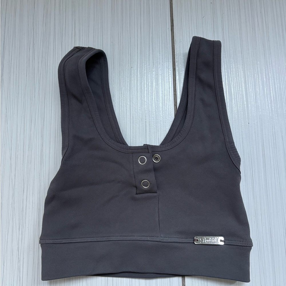 Bombshell Sportswear Charcoal Seamless Snap Bra XS/S